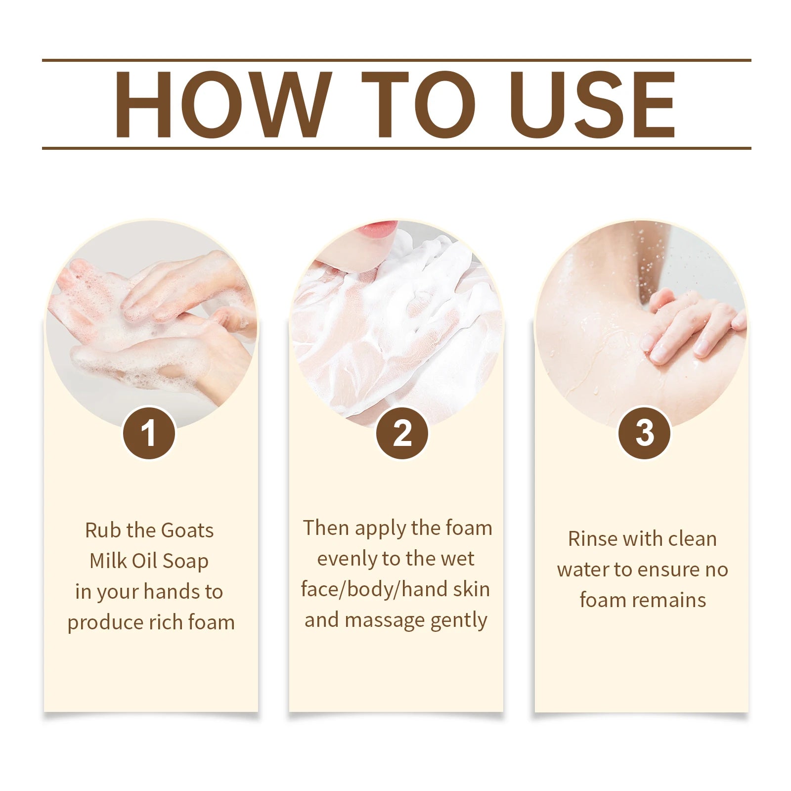 Oceaura Goat Milk Soap Gentle Cleaning Body Dirts Improve Skin Texture Restore Skin Luster Moisturize Natural Body Bathing Soap