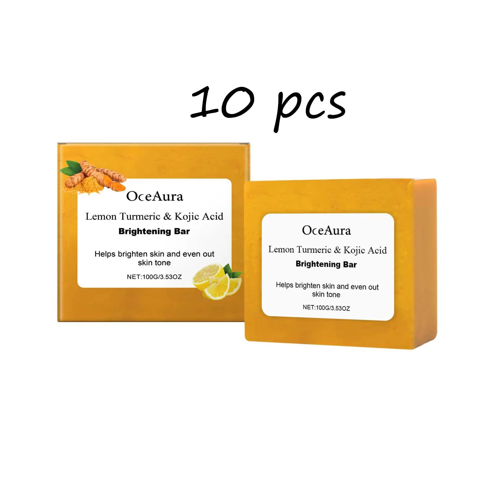 Oceaura Lemon Turmeric Body Soap Gentle Cleaning Dirts Reduce Dryness Brightening Skin Tone Moisturize Facial Body Cleaning Soap