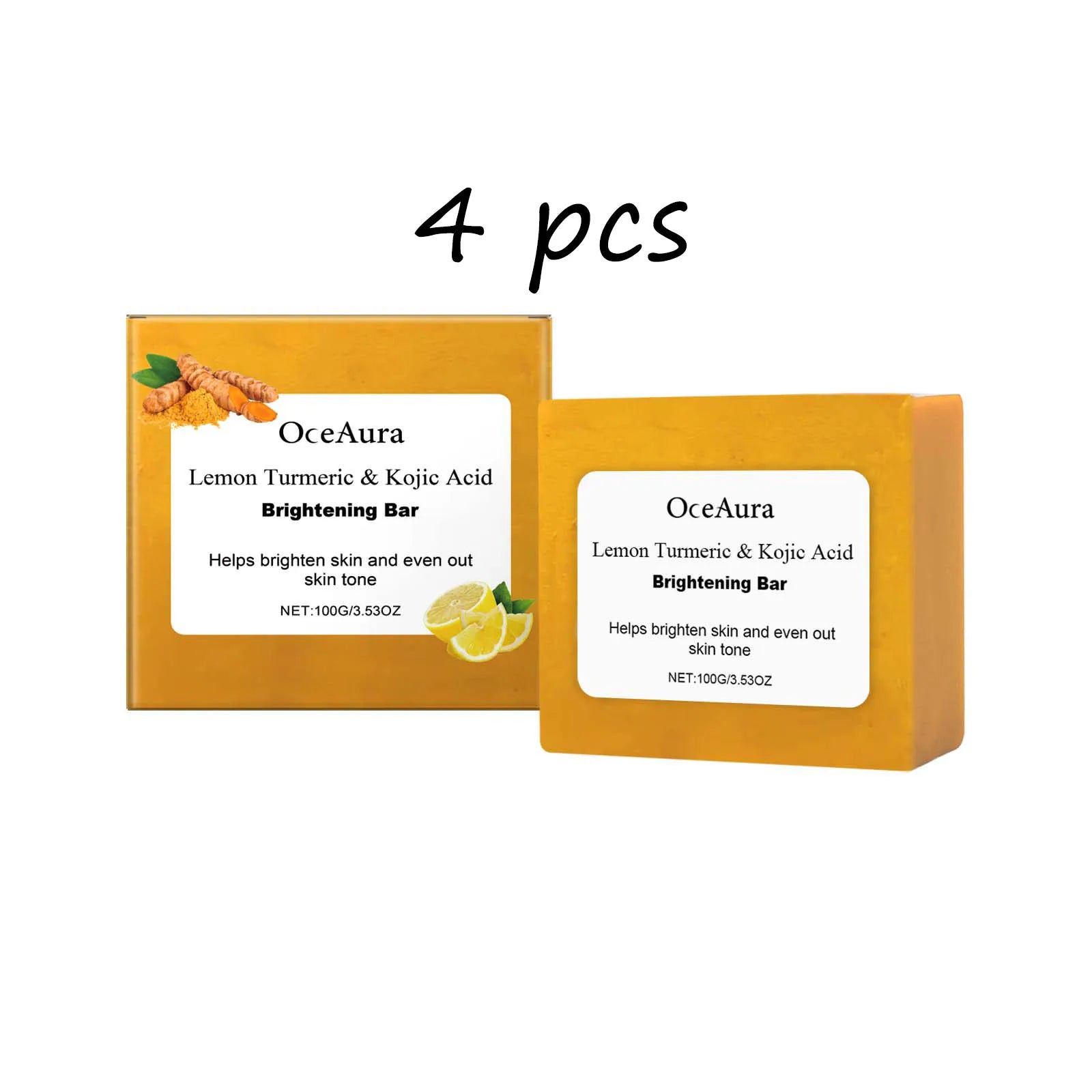 Oceaura Lemon Turmeric Body Soap Gentle Cleaning Dirts Reduce Dryness Brightening Skin Tone Moisturize Facial Body Cleaning Soap
