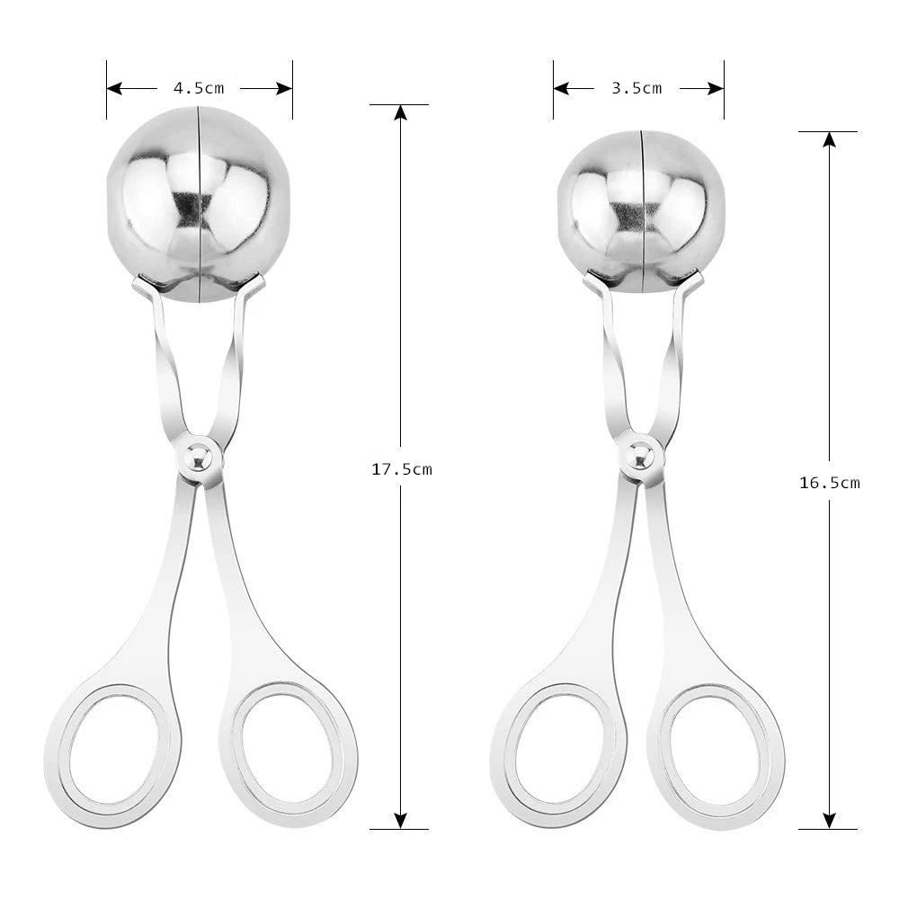 LMETJMA Meat Baller Stainless Steel Stuffed Meat Ball Maker None-Stick Meat Fish Meat Ball Maker Kitchen Meat Tools KC0298