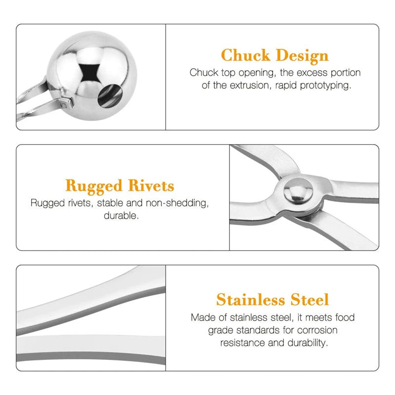 LMETJMA Meat Baller Stainless Steel Stuffed Meat Ball Maker None-Stick Meat Fish Meat Ball Maker Kitchen Meat Tools KC0298