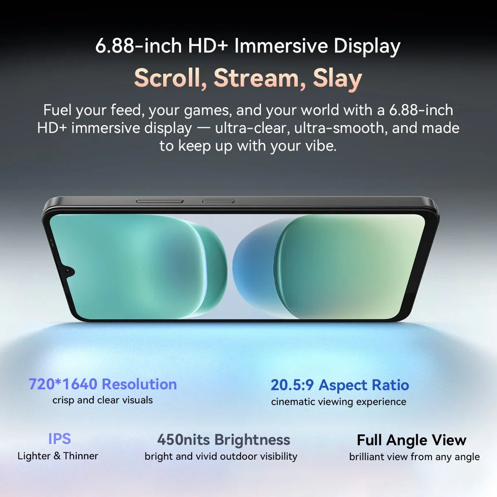 Blackview OSCAL TIGER 8 5G AI Smartphone Android 15 6.88 Inch 120Hz 8GB+128GB Mobile Phone 5000mAh Ultra-thin Cellphone NFC