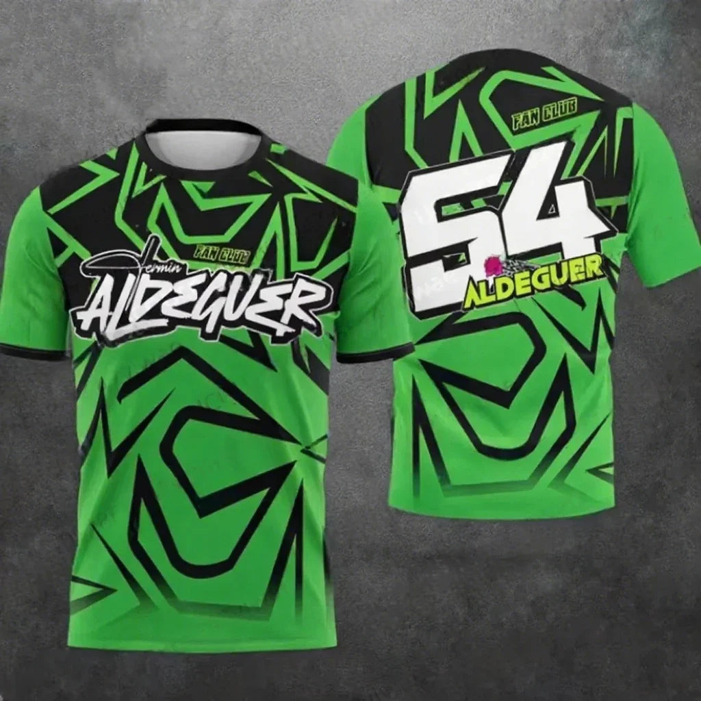 New 2025 Motorcycle Race 54th Rider Fermin Aldeguer Fan Summer Track Printed T-shirt Men's Casual Sports Breathable Tops
