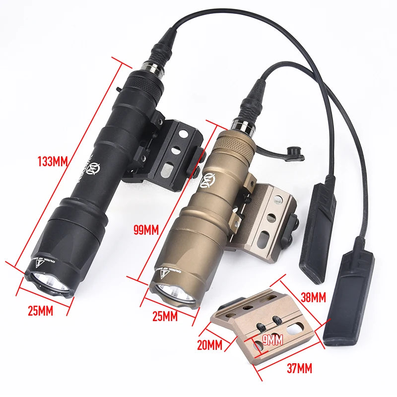 WADSN SF M600C M300A M300 M600 Tactical Flashlight With Hunting Weapon Airsoft Scout Accessory Fit Mlok Keymod Rail Offset Mount
