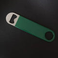 LMETJMA 1Piece Bartender Bottle Opener Stainless Steel Beer Bottle Openers Rubber Flat Bottle Opener Heavy Duty Bar Opener JT216