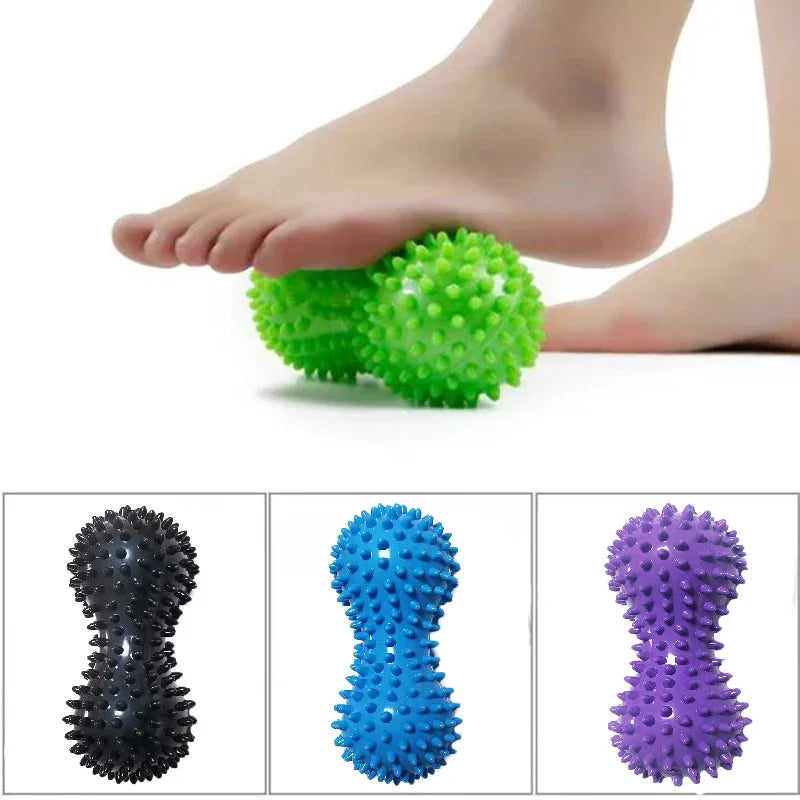 Peanut Shape Massage Yoga Sport Fitness Ball Durable PVC Stress Relief Body Hand Foot Spiky Massager Trigger Point Foot Pain