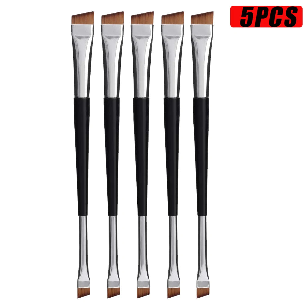 1-10pcs Dual-end Eyes Makeup Brushes Portable Eyebrow Eyeliner Brush Angled Flat Head Ultra-thin Eyeshadow Brush Makeup Tools