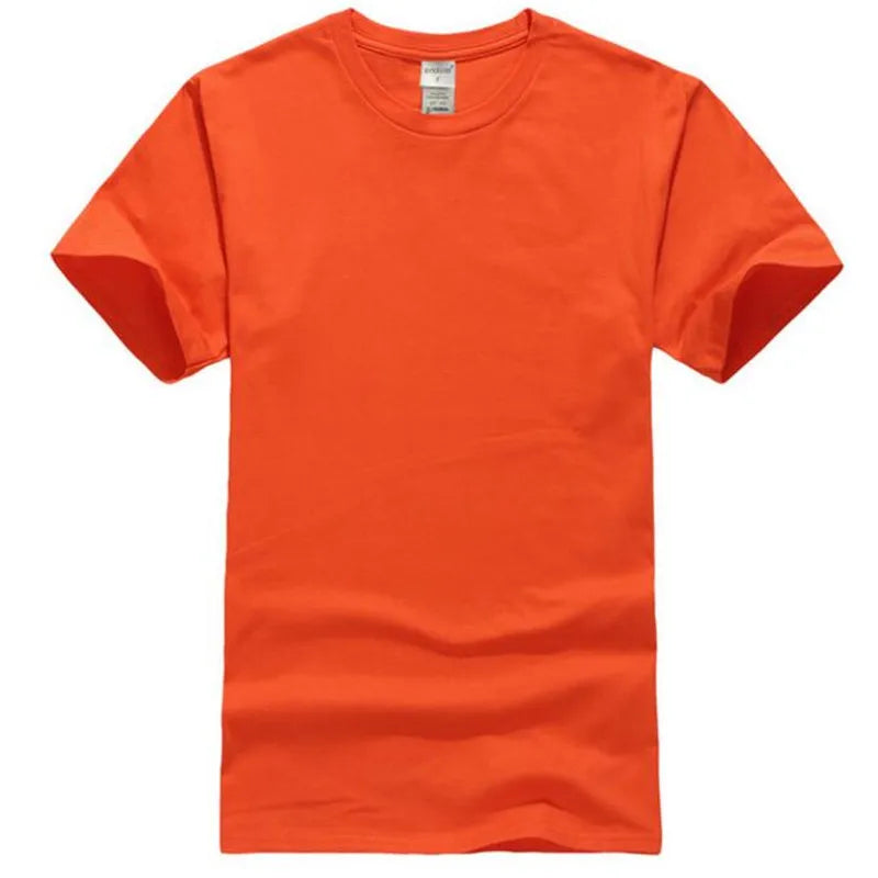 Summer 100% Cotton T Shirts Mens Casual Short Sleeve Solid Cotton Crew Neck Soft T-Shirts Basic Men's Loose Fit Tee Shirt Tops