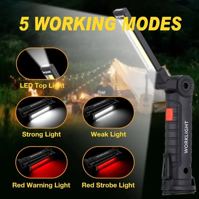 Rechargeable LED Work Lights with Magnetic Base, 360°Rotation,Versatile Lighting for Repairs, Outdoors for Men