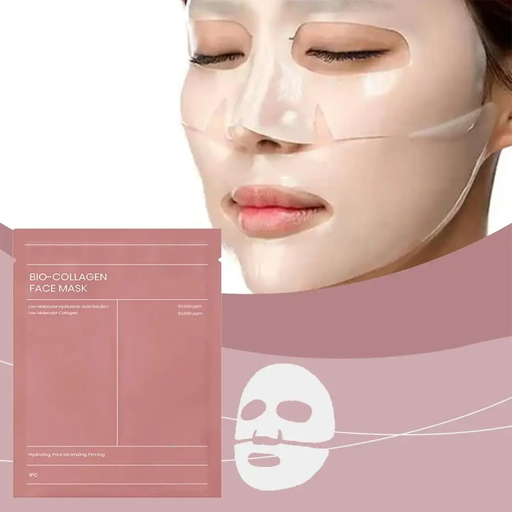 1/3/5/10PCs Bio Collagen Face Mask Shrink Pores Deep Hydrating Overnight Mask Moisturizing Refreshing Brightening Face Skin Care