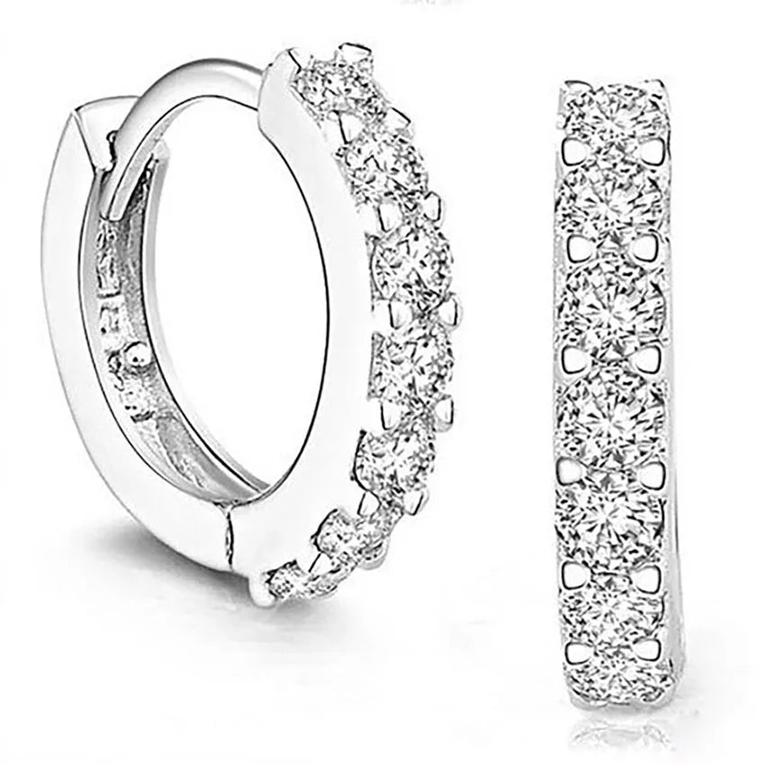 Fast Ship Newest Luxury Romantic Women Jewelry  Plated Rhinestone Crystal Hoop Earrings For Women Wholesale