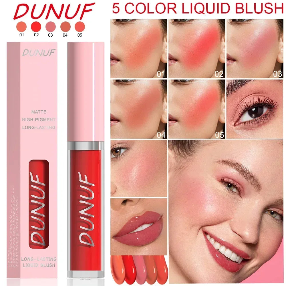 DUNUF New Blush Cream Multifunctional Face Blusher Make Up Natural Hydration Lipstick Red Pink Eyeshadow Makeup Lip Gloss