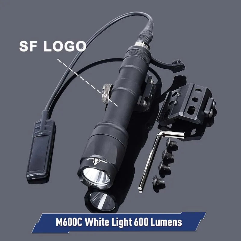 WADSN SF M600C M300A M300 M600 Tactical Flashlight With Hunting Weapon Airsoft Scout Accessory Fit Mlok Keymod Rail Offset Mount