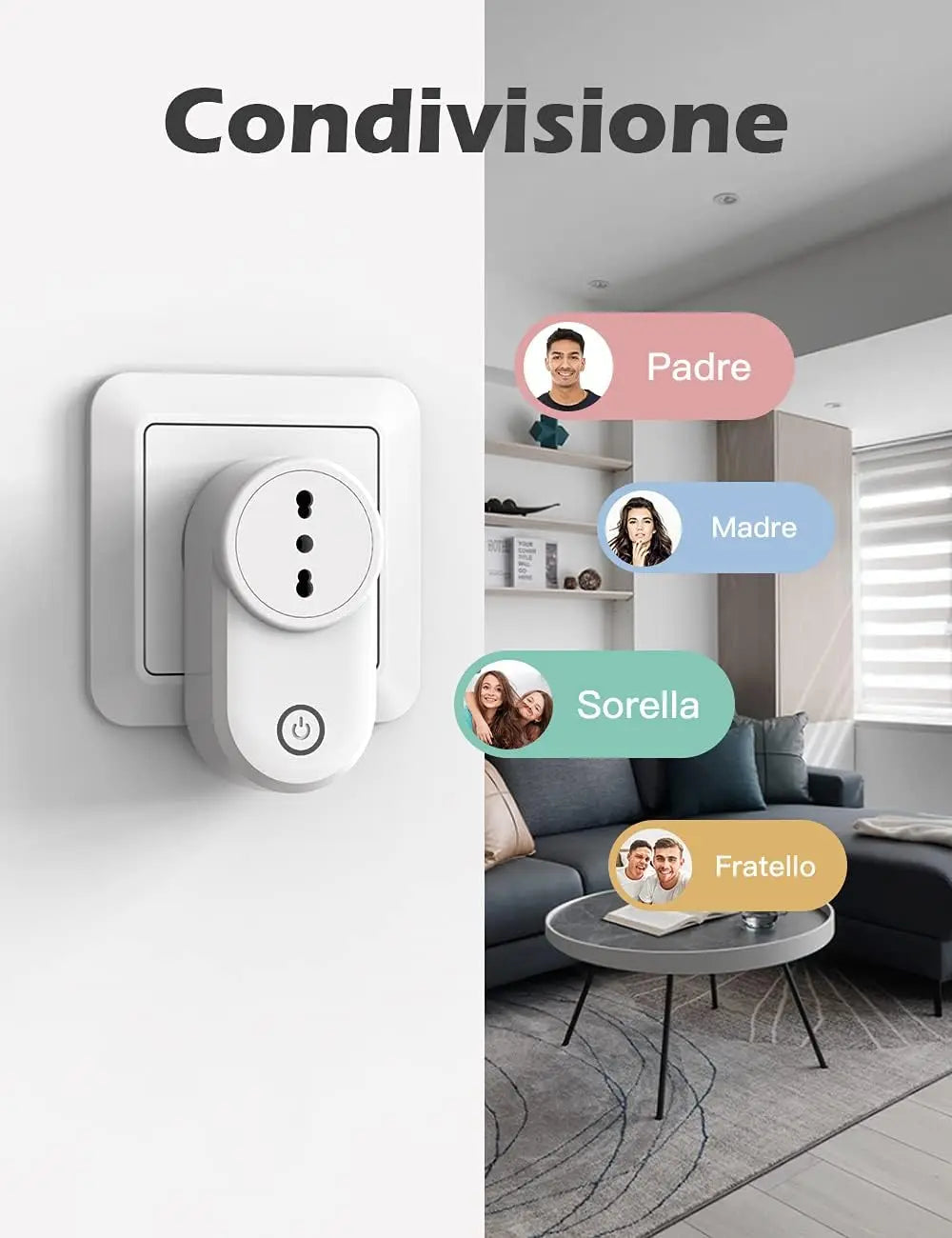 tuya Smart Socket Italy 16A/20A Wifi Smart Plug With Power Monitoring tuya smartlife APP Remote Control Google Assistant Alexa