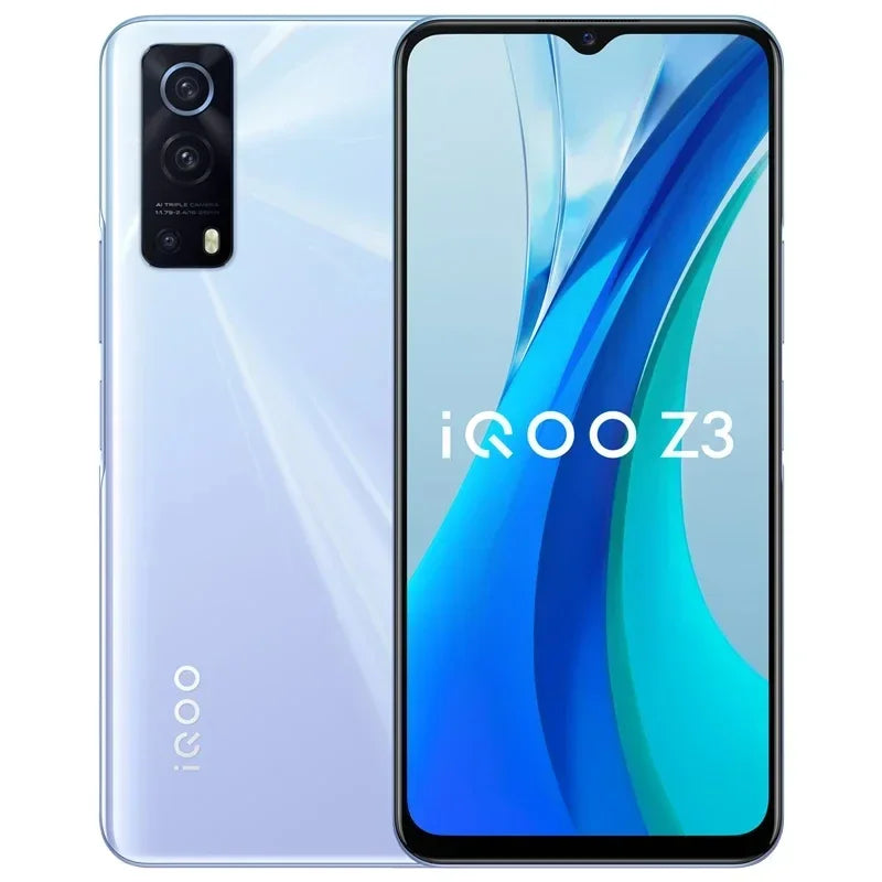 IQOO Z3 5G Cell Phone 6.58" 120HZ 8GB RAM 256GB ROM 64.0MP 55W Super Charge Snapdragon 768G Fingerprint used phone