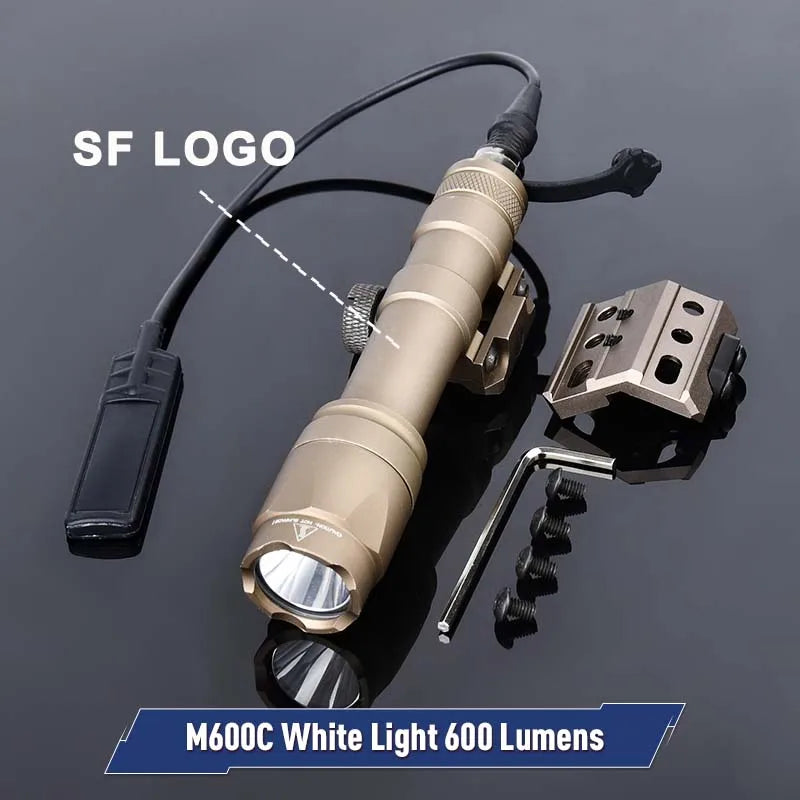 WADSN SF M600C M300A M300 M600 Tactical Flashlight With Hunting Weapon Airsoft Scout Accessory Fit Mlok Keymod Rail Offset Mount