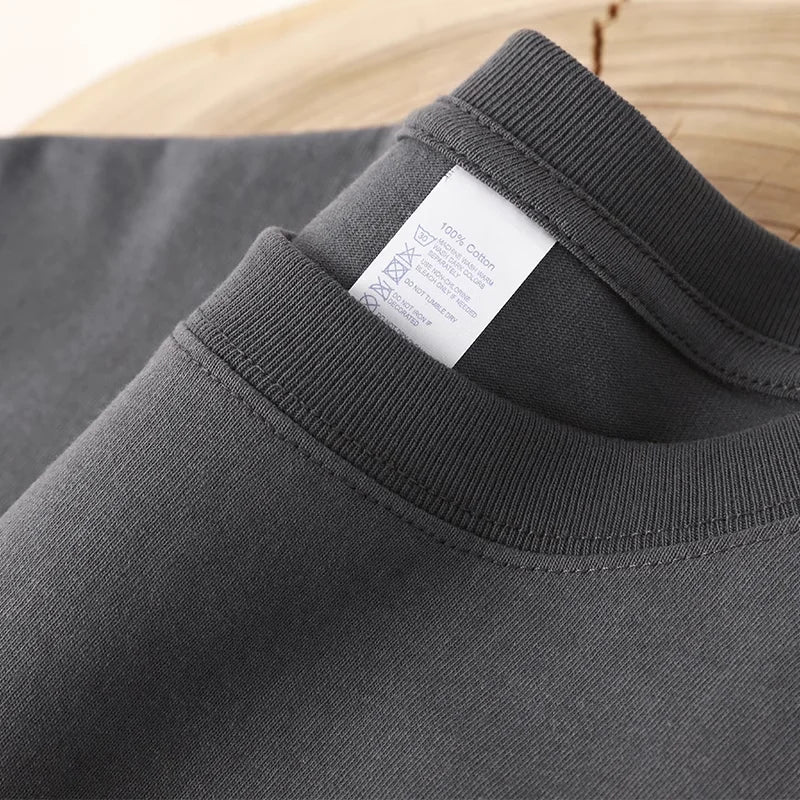 Heavy-duty 300G Cotton Long-sleeved T-Shirt Autumn Men Women O-Neck Oversize T Shirts Unisex Loose Bottoming Couple Shirt L-4XL