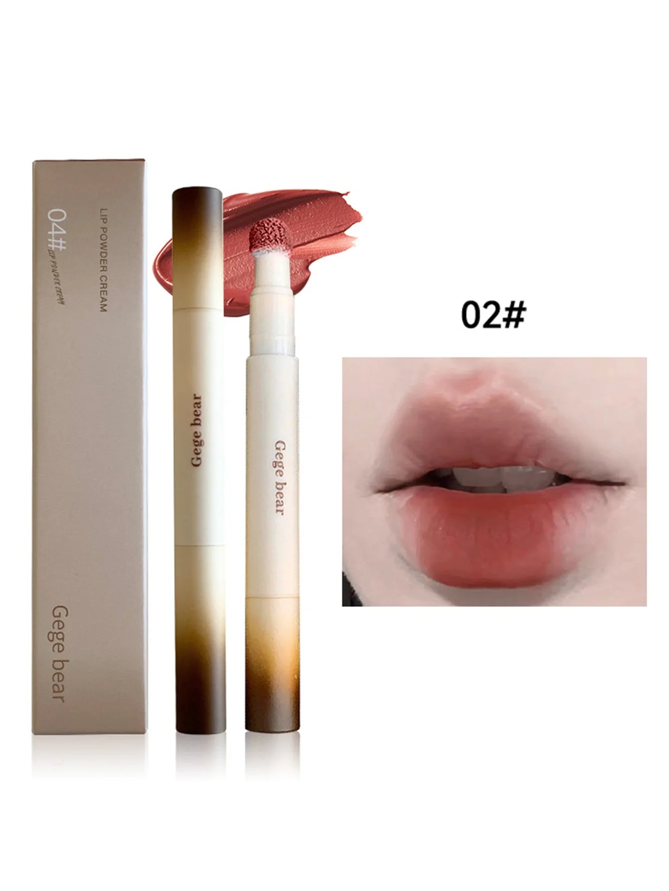 Gege Bear 1Pc Rotary Lipstick Pen - Velvet Matte, Easy Color, Waterproof For Autumn-Winter Liquid Lipstick,Natural makeup
