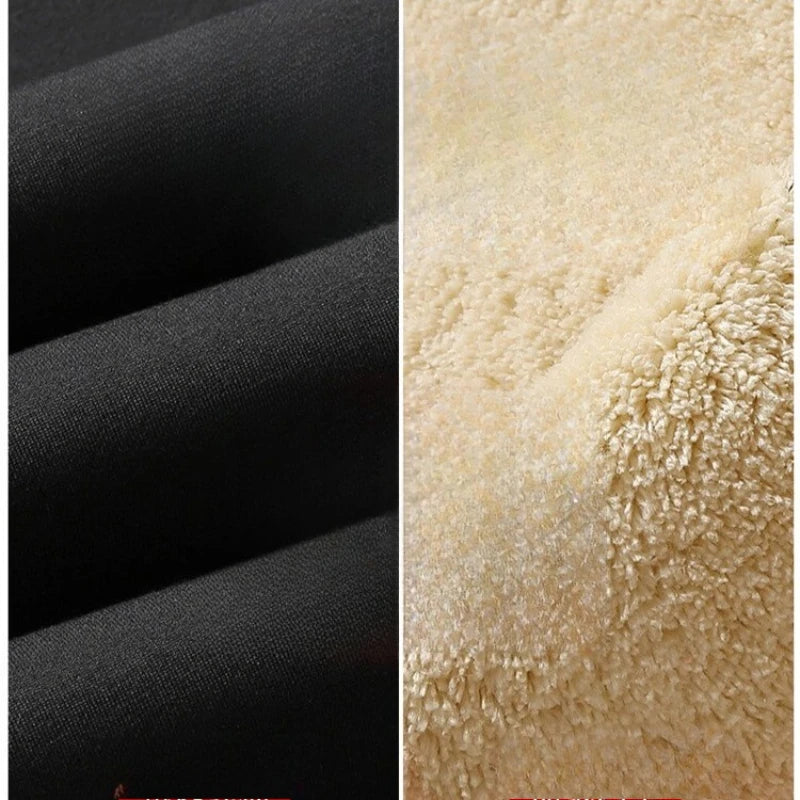 Winter Men's Cotton Fleece-Lined Sweatpant Men Plush Thick Lambswool Thermal Drawstring Trousers Casual Comfortable Sports Pants