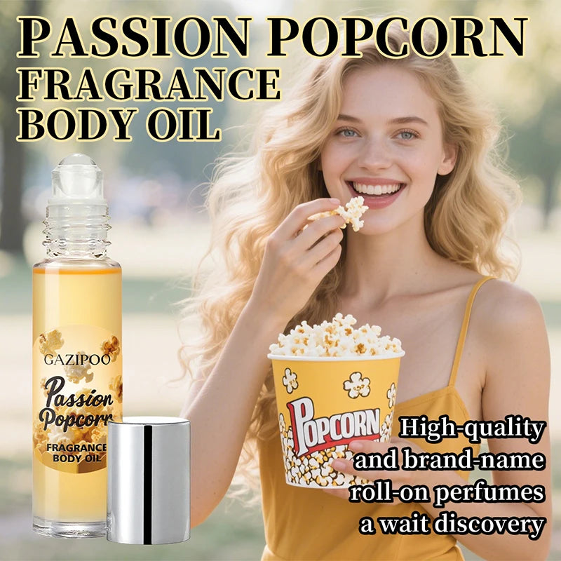French Gourmand Scent Rollon Perfume Popcorn Cookie Cream Vanilla Coconut Lasting Fresh Eau De Toilette Portable Sweet Fragrance