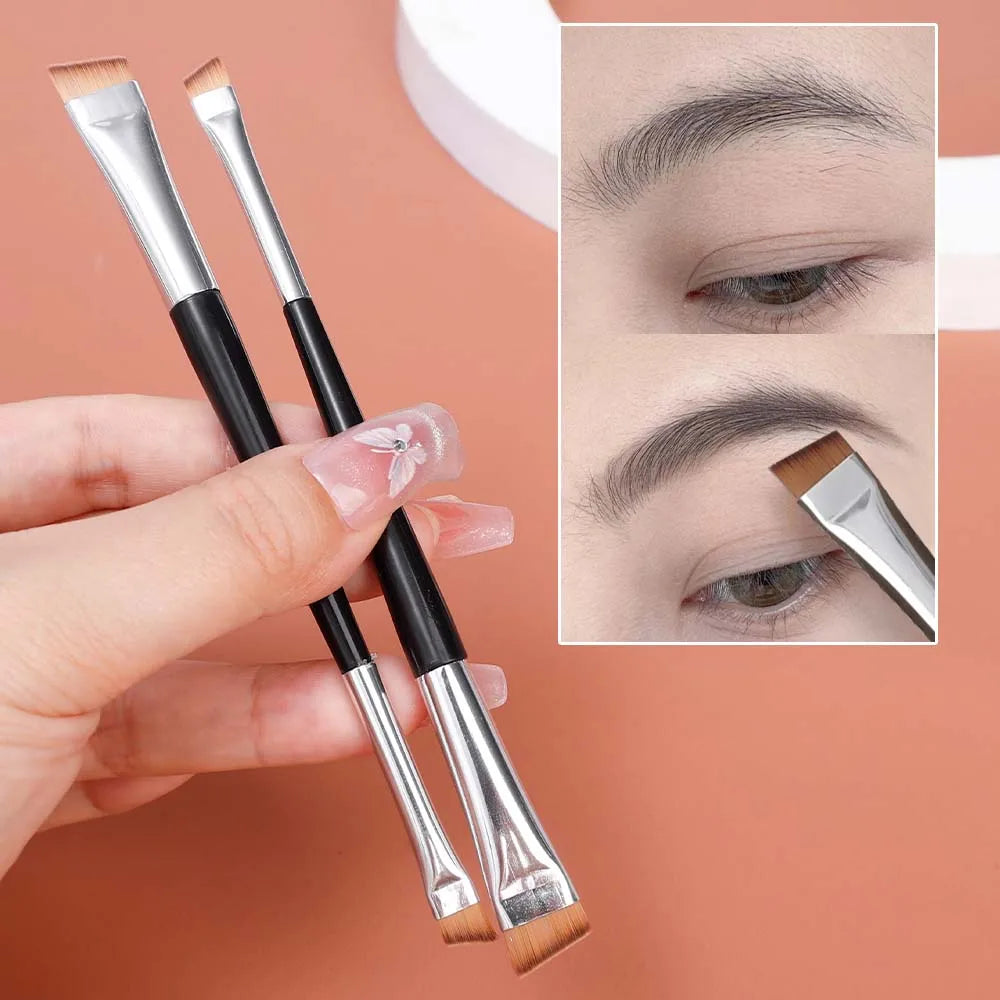 1-10pcs Dual-end Eyes Makeup Brushes Portable Eyebrow Eyeliner Brush Angled Flat Head Ultra-thin Eyeshadow Brush Makeup Tools