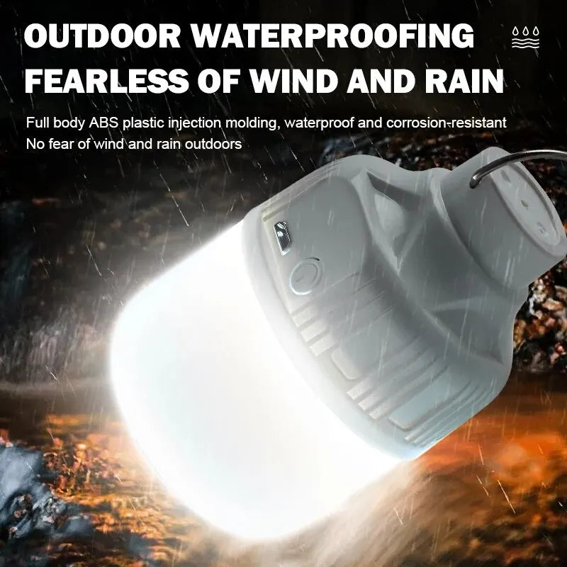 Outdoor USB Rechargeable LED Lamp Bulbs High Brightness Emergency Light Hook Up Camping Fishing Portable Lantern Night Lights