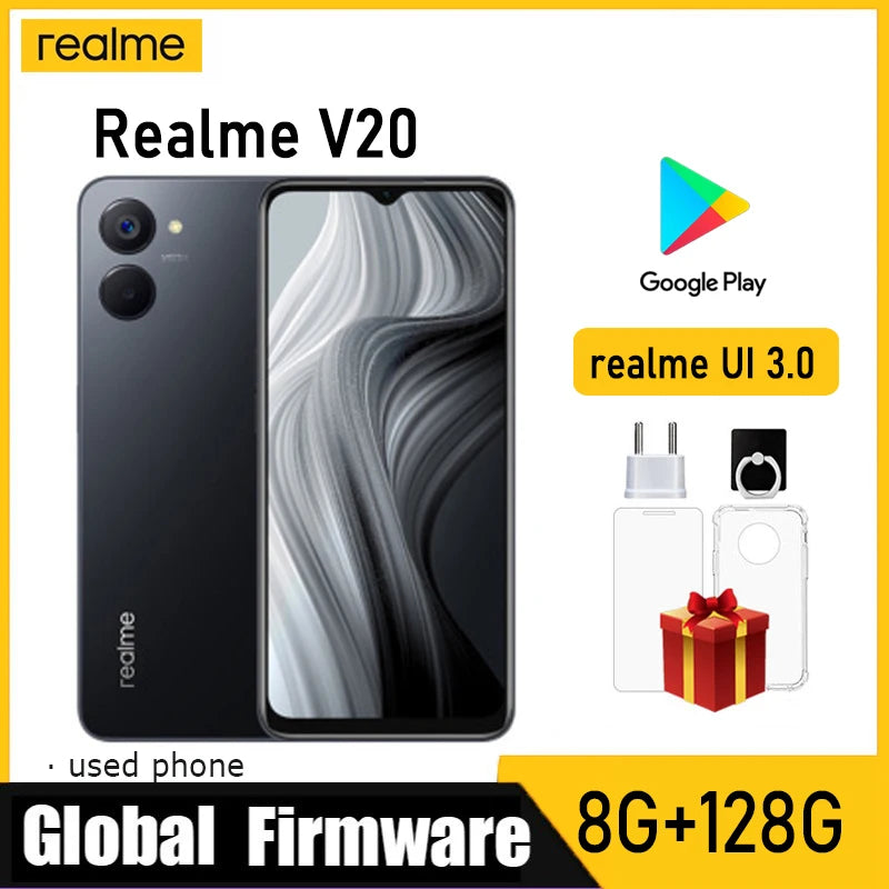 OPPO realme V20 5G Global firmware inch Dual SIM 8GB 128GB realme UI 3.0 Main camera 13MP Used Phone