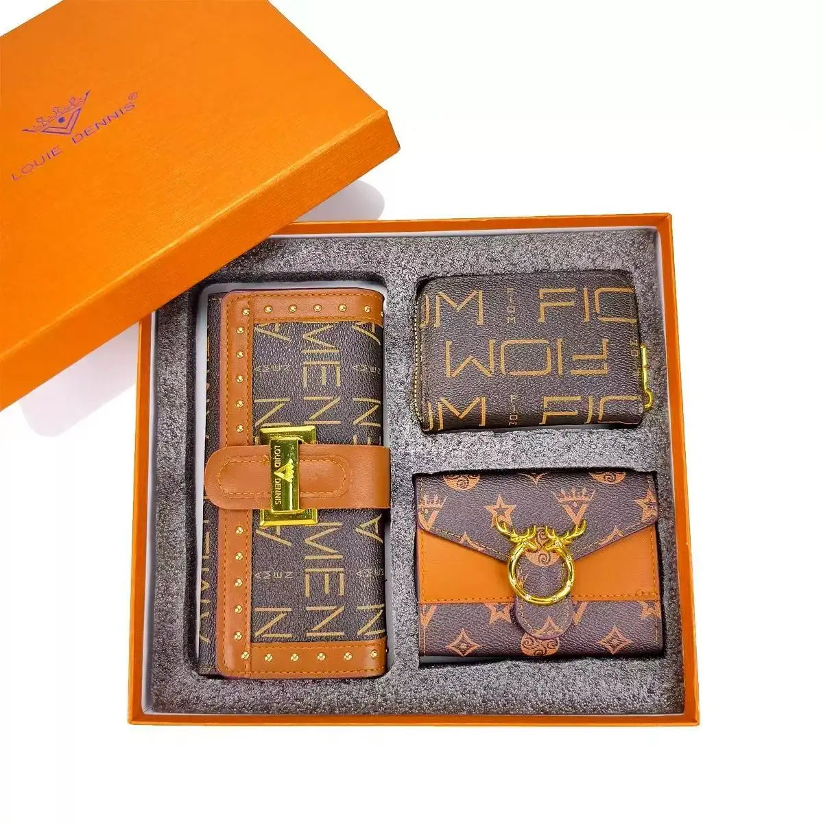 2025 new three piece gift box set, wallet card bag set, exquisite gift box, women's wallet