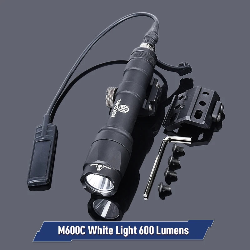 WADSN SF M600C M300A M300 M600 Tactical Flashlight With Hunting Weapon Airsoft Scout Accessory Fit Mlok Keymod Rail Offset Mount