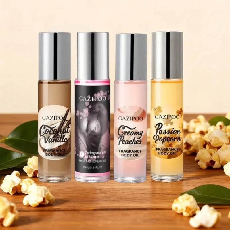 French Gourmand Scent Rollon Perfume Popcorn Cookie Cream Vanilla Coconut Lasting Fresh Eau De Toilette Portable Sweet Fragrance