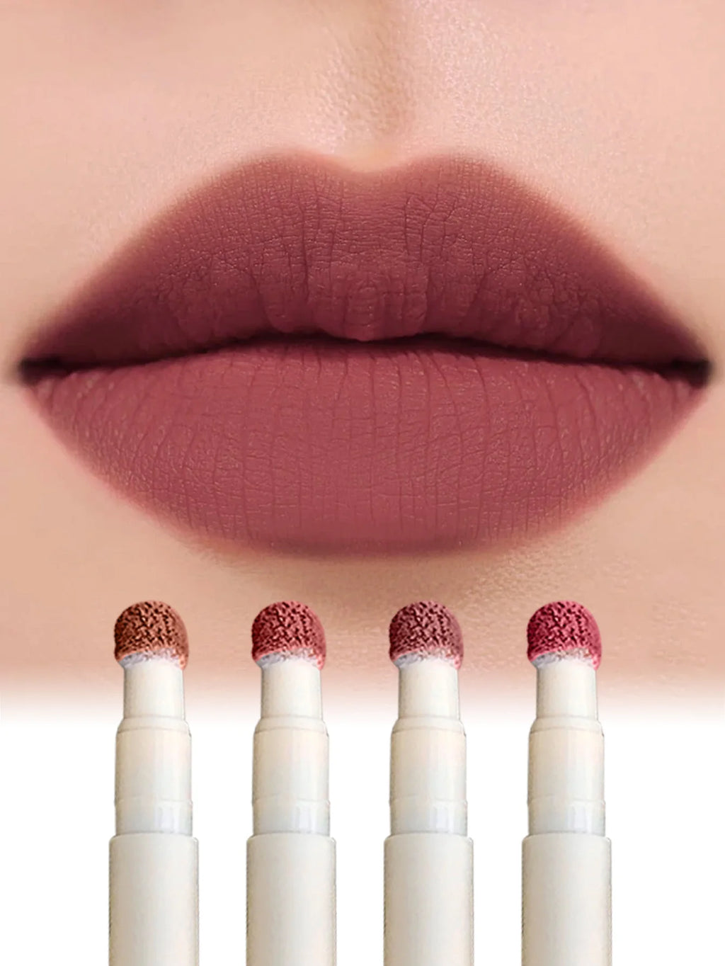 Gege Bear 1Pc Rotary Lipstick Pen - Velvet Matte, Easy Color, Waterproof For Autumn-Winter Liquid Lipstick,Natural makeup