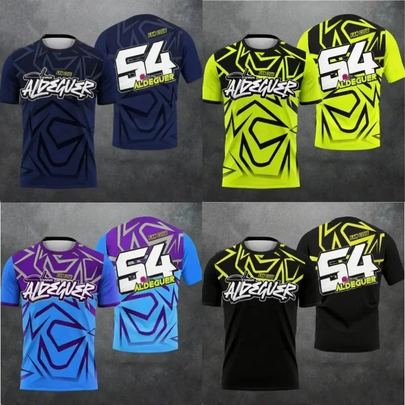 New 2025 Motorcycle Race 54th Rider Fermin Aldeguer Fan Summer Track Printed T-shirt Men's Casual Sports Breathable Tops