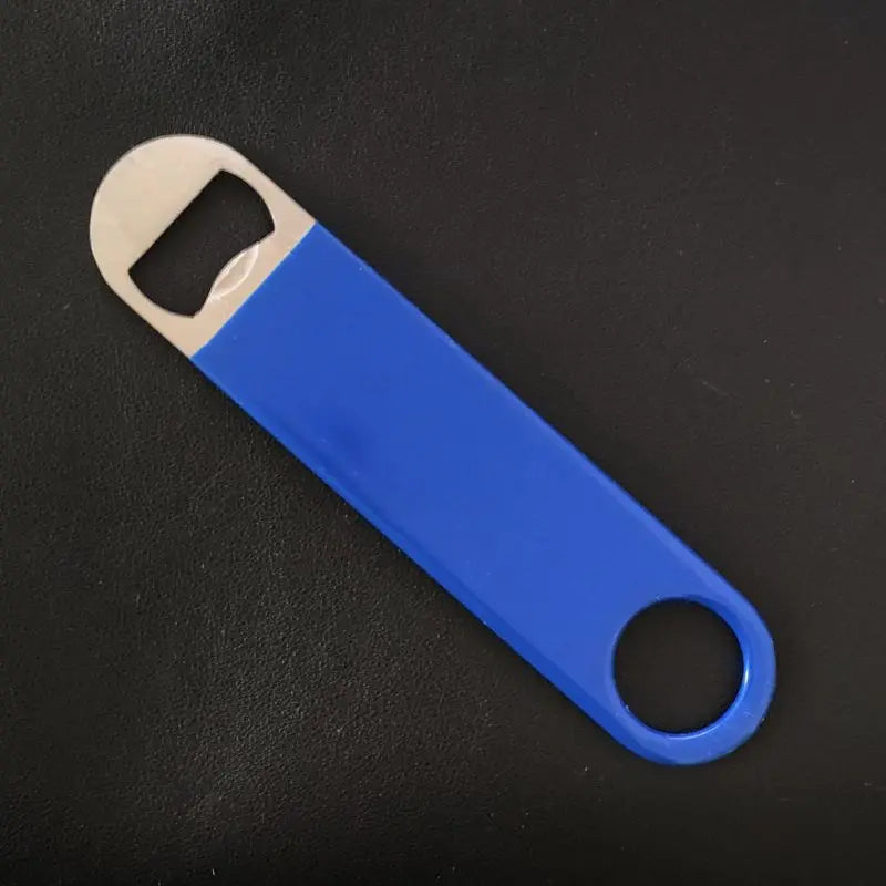 LMETJMA 1Piece Bartender Bottle Opener Stainless Steel Beer Bottle Openers Rubber Flat Bottle Opener Heavy Duty Bar Opener JT216