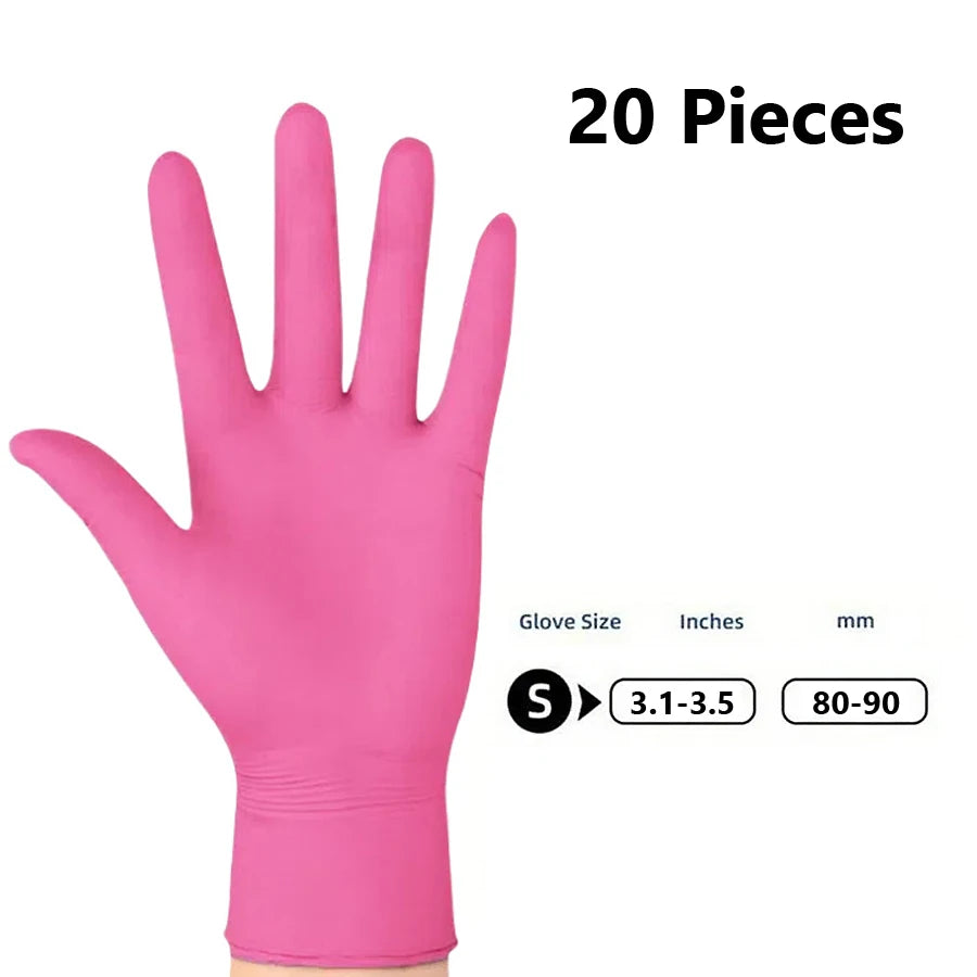 20/50Pcs Disposable Nitrile Gloves, Latex Free for Nail Manicure Hairdressing Tattoo Preparation and Salon Cleaning Tools