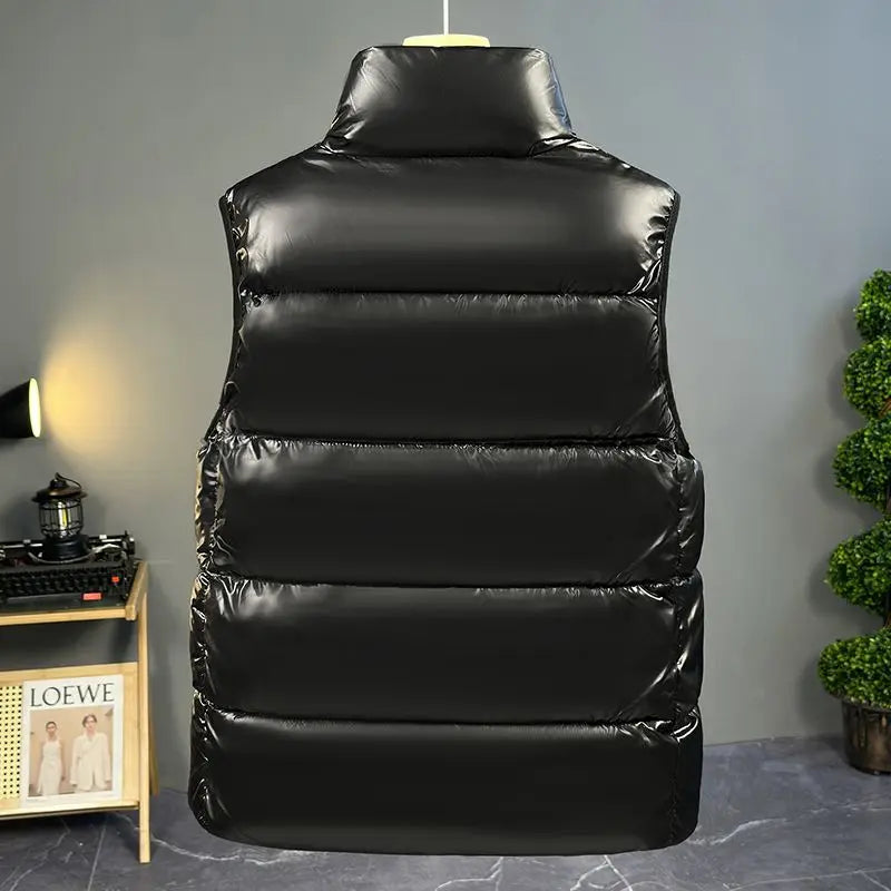 Men Cotton Padded Coat Vests Graphene Heating Waterproof Thicken Black Zipper Sleeveless Coat Casual Parka Outerwear Waistcoat