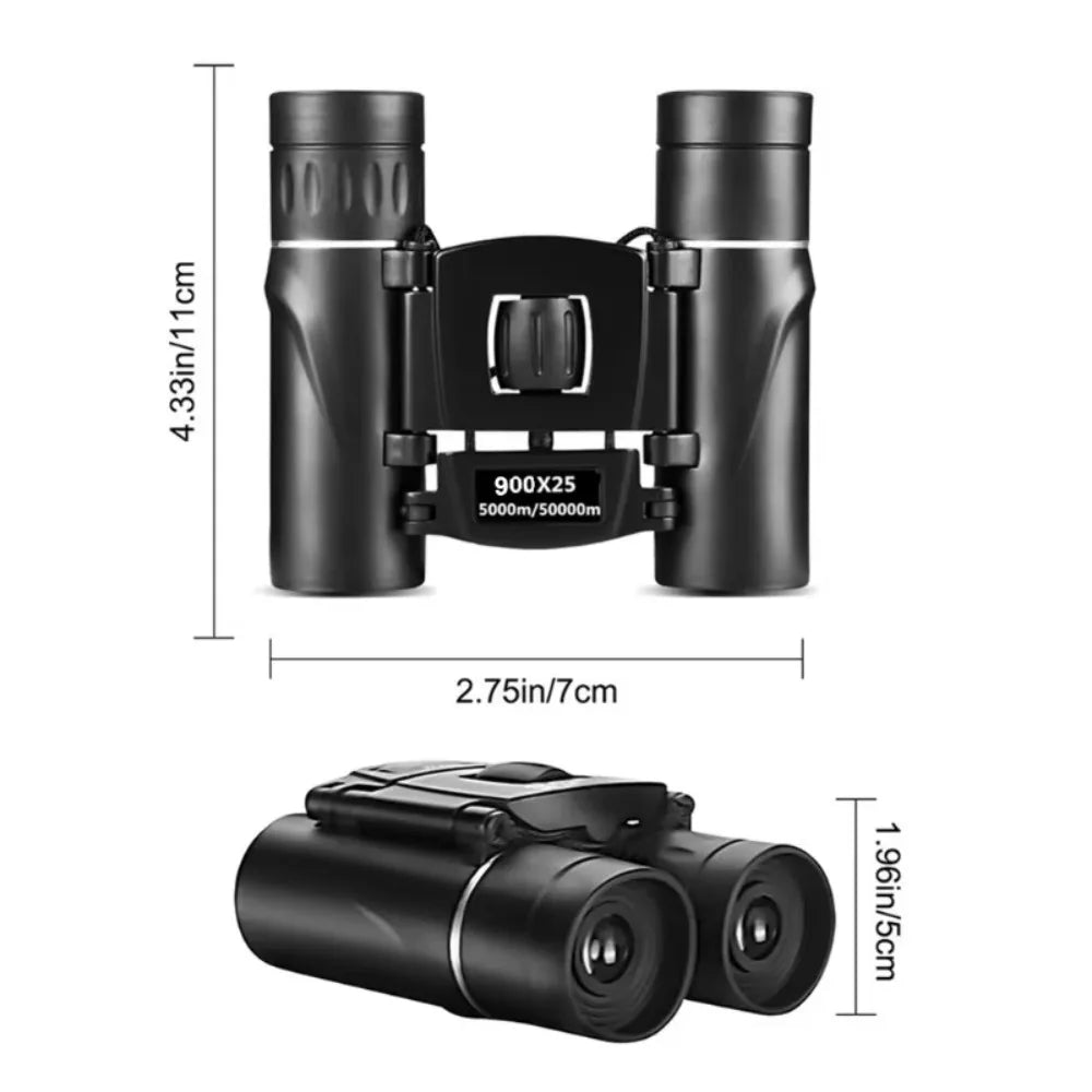 Binoculars 900/1000x25 HD Powerful 9000M Long Range Folding Mini Telescope FMC Optics For Hunting Sports Outdoor Camping Travel