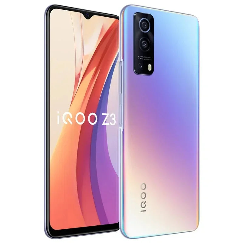 IQOO Z3 5G Cell Phone 6.58" 120HZ 8GB RAM 256GB ROM 64.0MP 55W Super Charge Snapdragon 768G Fingerprint used phone