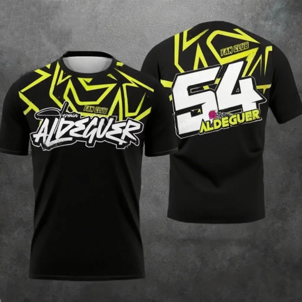 New 2025 Motorcycle Race 54th Rider Fermin Aldeguer Fan Summer Track Printed T-shirt Men's Casual Sports Breathable Tops