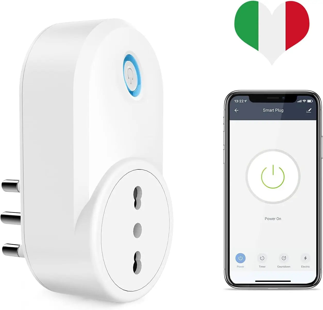 tuya Smart Socket Italy 16A/20A Wifi Smart Plug With Power Monitoring tuya smartlife APP Remote Control Google Assistant Alexa