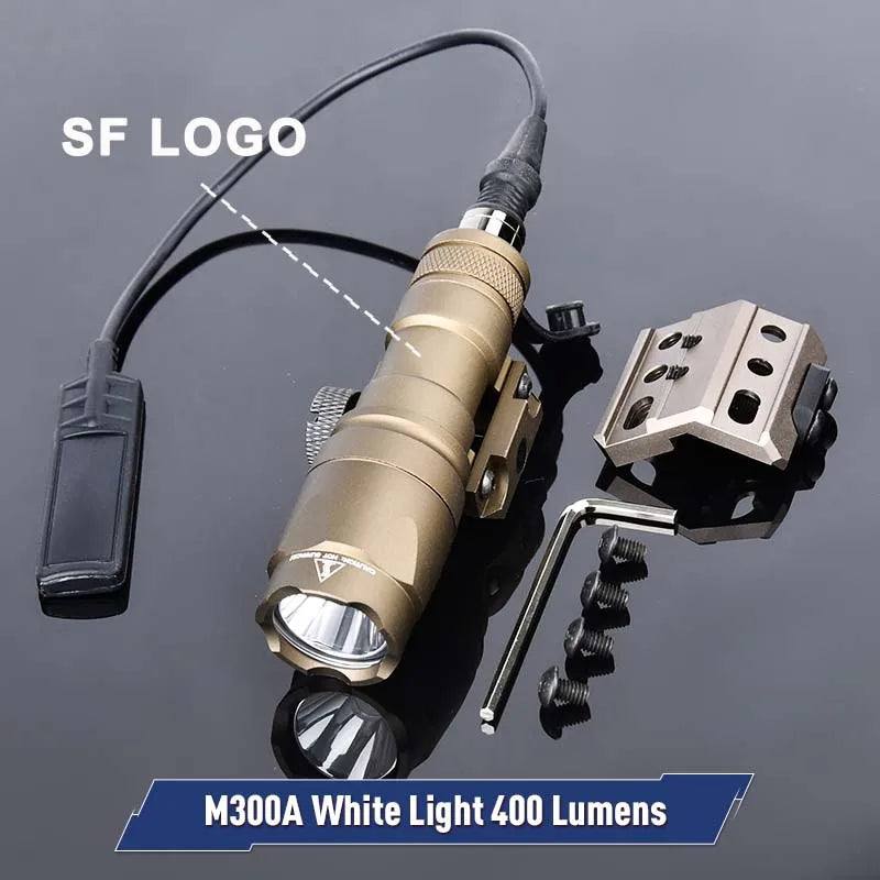 WADSN SF M600C M300A M300 M600 Tactical Flashlight With Hunting Weapon Airsoft Scout Accessory Fit Mlok Keymod Rail Offset Mount