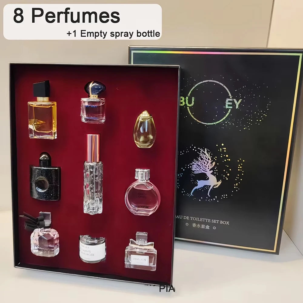 7.5ml*8pcs Women Perfume MenPheromones Fragrance Long Lasting Woody Floral Cologne Compact Portable Perfume Luxury Gift Set