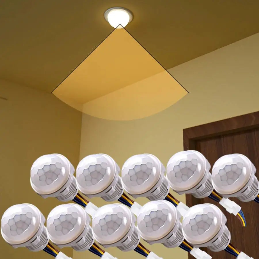 2PCS PIR Motion Sensor Detector 110V 220V Smart Switch Home Indoor Outdoor Infrared Light Time Delay Mode Adjust Lighting Switch