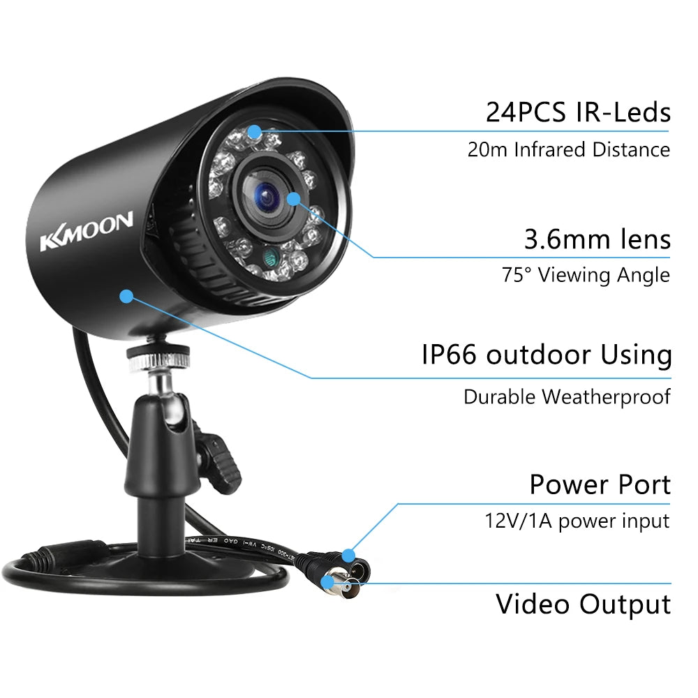 2MP Analog Security Camera Full High Definition 1080P 4-in-1 (TVI/AHD/CVI/CVBS) Surveillance Camera Weatherproof Night Vision
