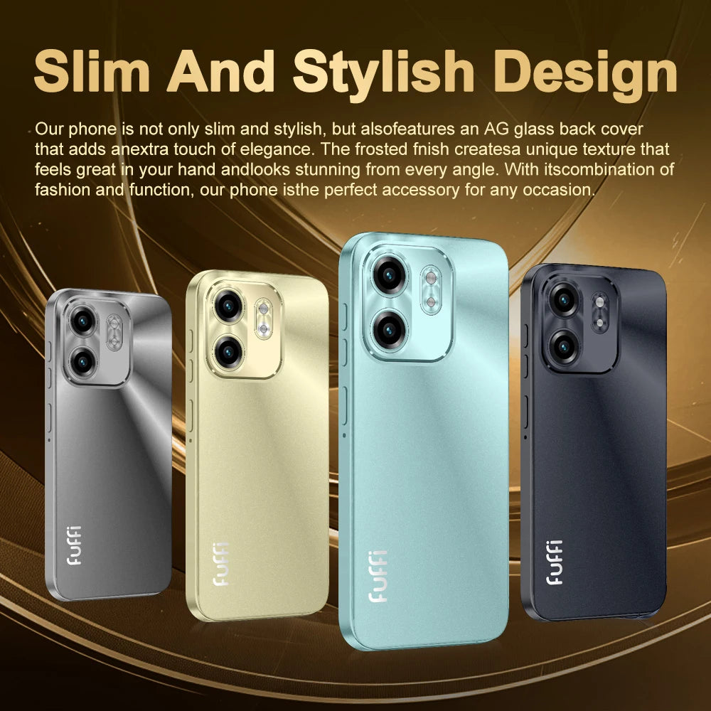 FUFFI X7 Pro Smartphone Android14 5G Phone Dual Card 6.56Inch HD 12GB+1TB ROM MTK 8 Core 5800mAh Google Play Store Cellphone