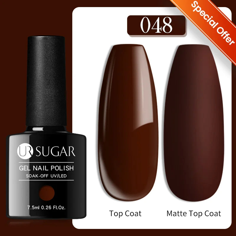 UR SUGAR 7ML Gel Nail Polish Red Glitter Sequins Manicure Semi Permanent Base Matte Top Coat Soak Off LED UV Nail Art Gel Varnis