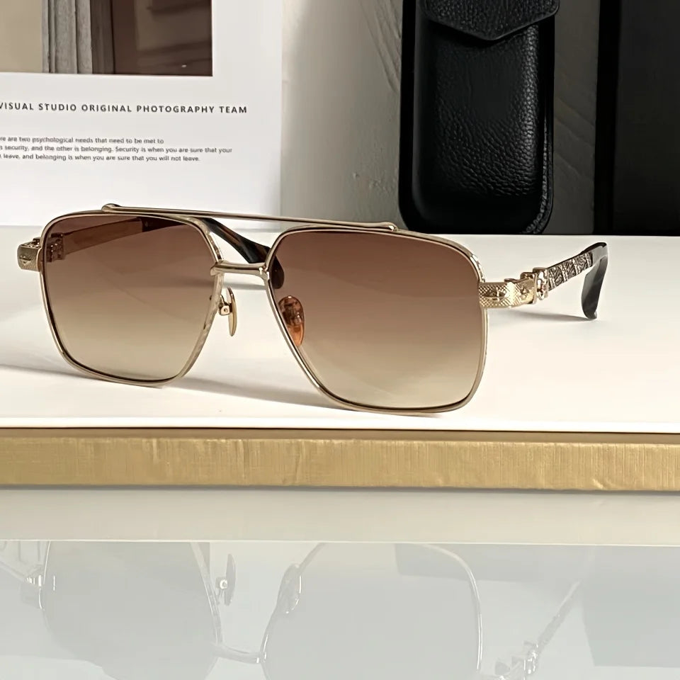 New Men's Sunglasses Outdoor Leisure Sports Driving UV400 Design Brand Square Pilot Luxury Retro High Quality Women Sun Glasses