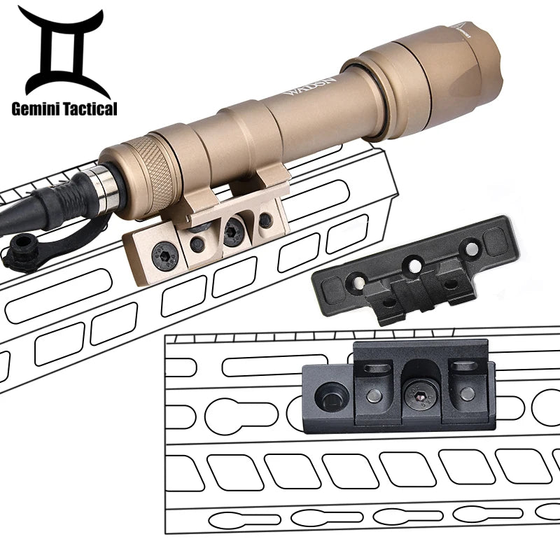 Tactical Surefir M300 M600 Scout Light WADSN M340 M640 Powerful Flashlight Fit M-LOK KeyMod Rail Mount Offset Airsoft Accessorie