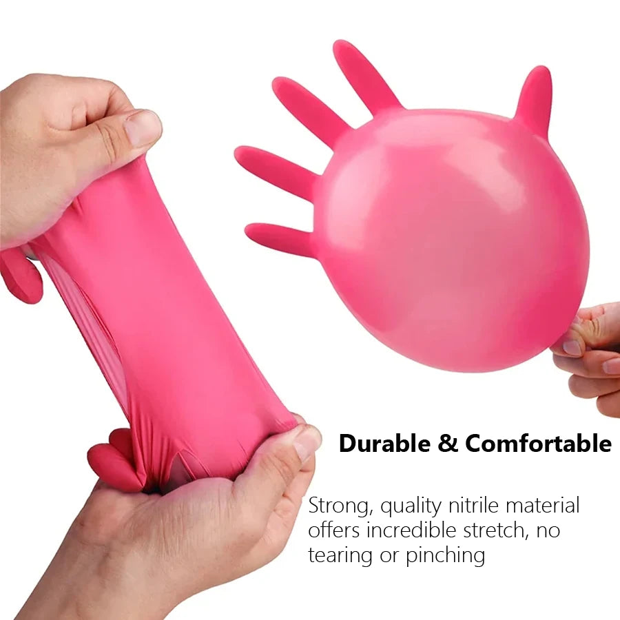 20/50Pcs Disposable Nitrile Gloves, Latex Free for Nail Manicure Hairdressing Tattoo Preparation and Salon Cleaning Tools