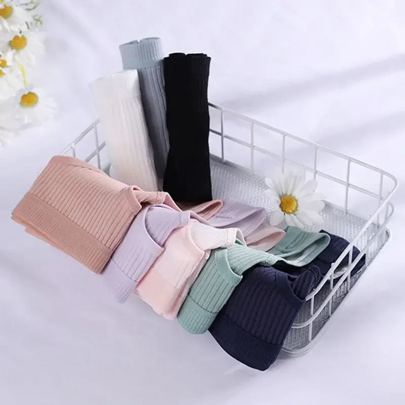 Cotton G-string Panties Women's Sexy Seamless Ribbed T-shaped Underpants Ladies Thong Solid Color Low Waist Bikini Briefs M-XXL