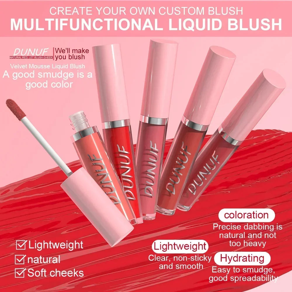 DUNUF New Blush Cream Multifunctional Face Blusher Make Up Natural Hydration Lipstick Red Pink Eyeshadow Makeup Lip Gloss